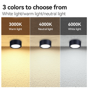 Đèn LED âm trần hiện đại thiết kế mới màu đen công suất cao 9W, thân sắt, kiểu núm xoay, lắp nổi, dùng cho thiết kế nội thất - Product Image 4