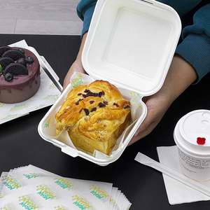 Papier d'emballage alimentaire jetable écologique et recyclable avec logo personnalisé, résistant à la graisse, pour pain et gâteaux - Product Image 3