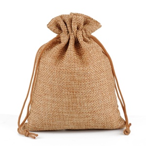 Sacs <span class=keywords><strong>Cordon</strong></span> Coulissant en Jute, Pochette Cadeau Pliable, avec Logo RanChen DB001 – Vente en Gros - Product Image 1