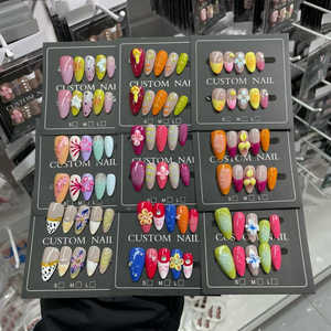 <span class=keywords><strong>Ongles</strong></span> artificiels de luxe réutilisables en acrylique pur, lisses et de haute qualité, faits à la main, <span class=keywords><strong>pour</strong></span> femmes, qualité salon - Product Image 1