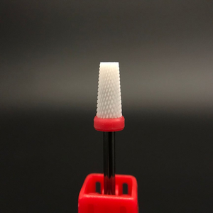 Fresa per Unghie in Ceramica, Punta Piatta e Conica, Rosa, Utensile Rotante per Manicure, Pedicure, Cuticole e Lucidatura Gel - Product Image 3