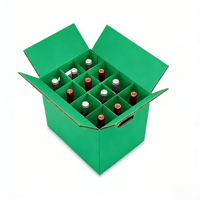 Boîte à vin en carton ondulé écologique réutilisable avec logo personnalisé imprimé en usine pour l'emballage de bière et de bouteilles, usage commercial intensif