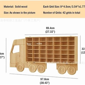 Estante de exhibición de madera con múltiples compartimentos, 40 rejillas, para coches de juguete, caja sorpresa, estante de almacenamiento, organizador de hobbies - Product Image 4