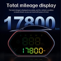 GPS Head-up-Display Geschwindigkeit Kompass Fahrzeit Kilometerstand RGB Umgebungslicht 7 Farben 3-stufiger Geschwindigkeitsalarm USB HUD