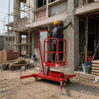 Plateforme élévatrice électrique portable en aluminium à colonne unique de 4m à 6m, capacité 125kg, hauteur jusqu'à 6000mm
