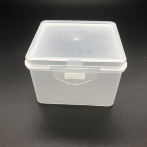 Custom made clear square flip top flat foldable plastic box