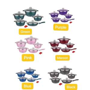 Ensemble de 12 casseroles en aluminium avec revêtement en marbre, antiadhésif, parfait pour la cuisine à domicile, cadeau idéal - Product Image 6