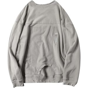 FOXA Japanese Streetwear Sweatshirt <b>Men</b> Oversized Embroidered Knitted <b>Pullover</b> - Product Image 6
