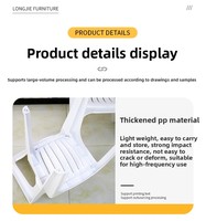 Ensemble table et chaises d'extérieur empilables en plastique, style moderne et minimaliste, résistant aux intempéries, idéal pour les stands de restauration et les festivals de bière