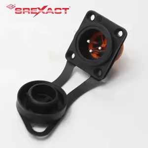 15A ขั้วต่อวิดีโอเสียงตัวผู้ XLR ทองเหลืองชุบเงิน3Pin ป้องกัน IP54แผงไนล่อนกันน้ำ - Product Image 3