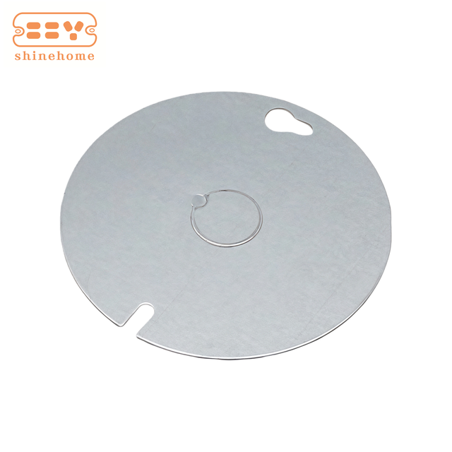 For Listed Galvanized Steel Drawn Construction IP55 4x4 Octagon Round Electrical Box Cover Plate with 1/2" KO in Center