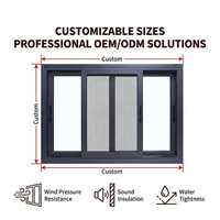 Fenêtre coulissante en aluminium OEM ODM à rupture de pont thermique, double vitrage Low-E, personnalisée, vente en gros d'usine, résidentielle