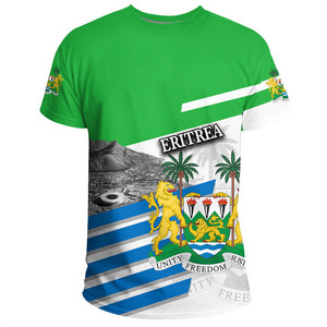 T-shirt drapeau Sierra Leone pour homme, manches courtes, 100% polyester, respirant, coupe classique, imprimé - Product Image 4