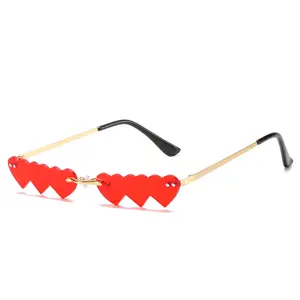 Keloyi Fashion Teenager Universal Sonnenbrille für Männer und Frauen Helle Farben Gläser rahmenlose herzförmige Sonnenbrille