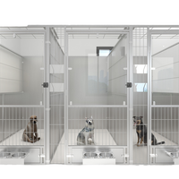 Cage pour chien moderne en acier inoxydable avec plateau en plastique, cage pour animaux de compagnie de luxe écologique pour une utilisation en intérieur et en extérieur