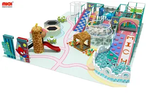 Mich 230 sqm Kids Indoor Slides Park with Soft Play, Trampoline, Climbing Wall, Building Block House