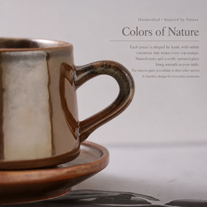 Wabi-Sabi Porcelain Coarse Pottery Mug Set Japanese Style Coffee <b>Cup</b> <b>Saucer</b> Creative Couple Tea <b>Cup</b> Japandi Design 250ml Durable - Product Image 2