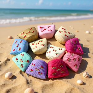 Cherry Straw Woven Bag 12x14cm <b>Small</b> <b>Purse</b> For Women Fashion Accessory - Product Image 2