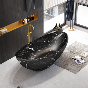 Baignoire en acrylique <span class=keywords><strong>de</strong></span> luxe pour <span class=keywords><strong>bain</strong></span> profond en intérieur, pierre artificielle, grande salle <span class=keywords><strong>de</strong></span> <span class=keywords><strong>bain</strong></span>, douche, baignoire autoportante surdimensionnée pour adultes - Product Image 1
