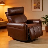 Fauteuil inclinable électrique ergonomique en cuir véritable robuste pour chambre d'enfant, salon, mobilité, assise motorisée, soins aux patients, rembourré pour la maison