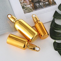 Botol Tetes Kosmetik Silinder Emas Berlapis Elektro 50mL untuk Serum Perawatan Kulit & Minyak Esensial Botol Kaca Kustom