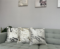 Housses de coussin carrées modernes en jacquard métallique nordique pour canapé, salon et chambre à coucher