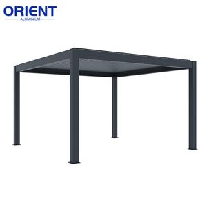 Tenda da Sole Motorizzata Moderna Contemporanea Reversibile con Motore, Cinghia Luminosa, Tetto Mobile, per Esterni, Giardino, in Alluminio, con Palo - Product Image 2
