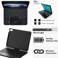 Casing Keyboard untuk iPad Mini 6/7 - Trackpad - Casing Nirkabel dengan Keyboard untuk iPad Mini Generasi ke-6 Warna Backlit