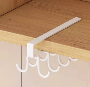 Wholesale Double-Row <b>Hook</b> Hanging Rod Hole-Free Kitchen Utensil Rack Double-Tier <b>Wall</b> for Bathroom Storage - Product Image 4