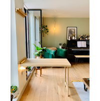 Table à manger rectangulaire moderne pliante en bois, idéale pour le salon, avec finition certifiée, pour une optimisation de l'espace (OEM)
