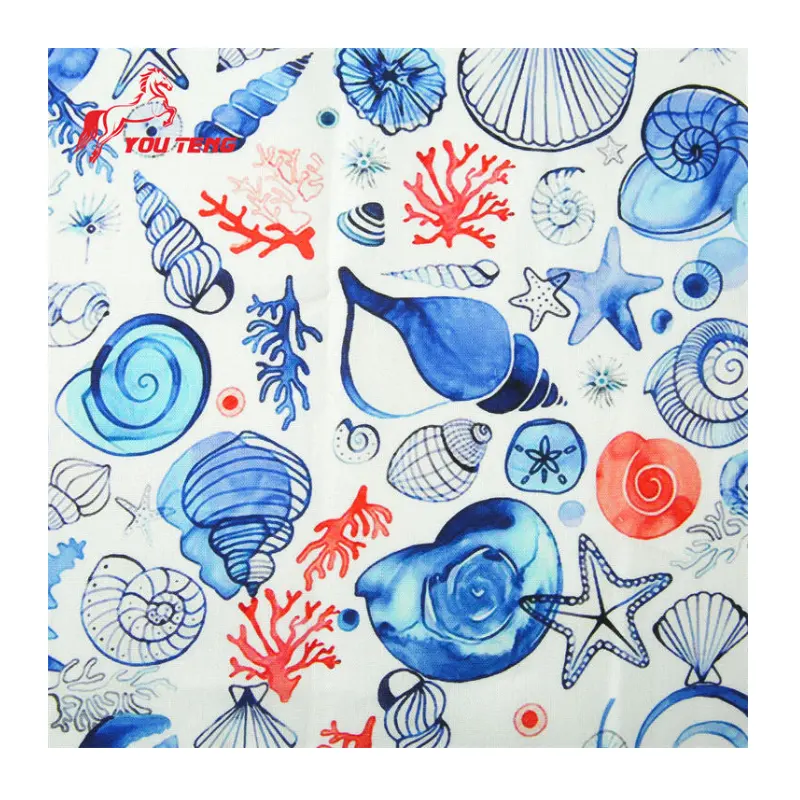 Customized Good Quality Classic Floral Linen Cotton Blend Fabric Roll Nature Material Printed Fabrics for Dress And Clothing