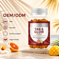 Gomitas de Betacaroteno de Marca Privada, Dunaliella Salina Natural, Vitamina E, Luminosidad de la Piel, Tono Uniforme, Fórmula Personalizada, OEM, GMP, Muestra