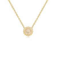 Parure de bijoux personnalisable en or véritable 18 carats motif tournesol, collier, boucles d'oreilles et bague délicats sertis de zircons, bijoux arabes de Dubaï