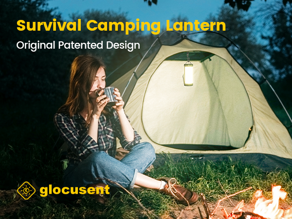 Glocusent Lámpara Camping, Linterna Camping LED Con 5 Brillos & 3 Modos