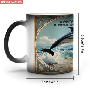Magic Mug Frosted Black 11oz <b>Ceramic</b> Heat Sensitive Color Changing <b>Cup</b> - Product Image 1
