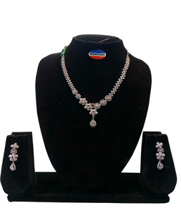 Pure AD Jewelry <b>Necklace</b> <b>Set</b> with Earrings <b>for</b> <b>Women</b> Classic Design Featuring High Quality Stones <b>for</b> Bridesmaid Festivals Party - Product Image 2