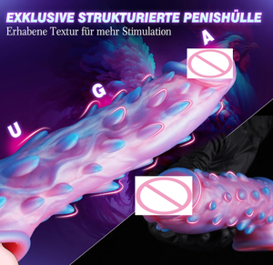 Phantom-Drachenhaut-Farbiger Speziell Geformter Wiederverwendbarer Realistischer <span class=keywords><strong>Penis</strong></span>-<span class=keywords><strong>Sleeve</strong></span> aus Weichem Wasserdichtem Flüssigem Silikon-Gummi, Verstärkt - Product Image 6