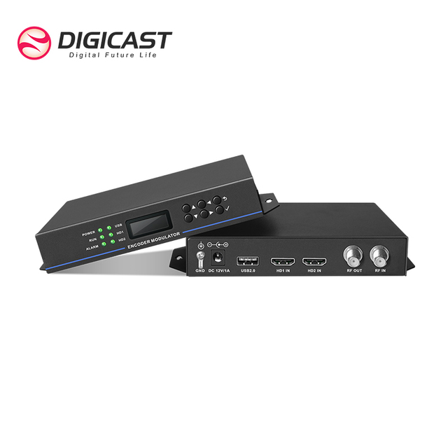Low Cost H264 Encoder DVBC Modulator MINI Dual Channels HD to DVBT Modulator ISDBT Modulator