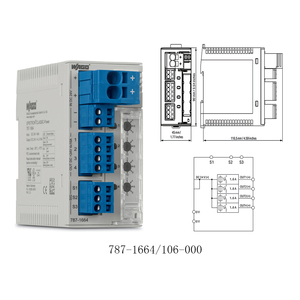 เบรกเกอร์วงจรอิเล็กทรอนิกส์ 4 ช่อง 24 VDC แรงดันไฟฟ้าขาเข้าปรับได้ 1-6 แอมป์ ความสามารถในการสื่อสารสำหรับ Wagos <span class=keywords><strong>787</strong></span>-1664/106-000 - Product Image 4