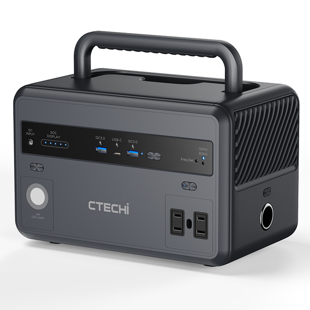 For Rechargeable Portable Power Station 600W LiFePO4 Battery Pure Sine Wave Emergency Solar Generator