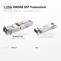 Module SFP DWDM 1,25G 40KM Bande C 100GHz Canal ITU Monomode LC Duplex DDM Transceiver Optique