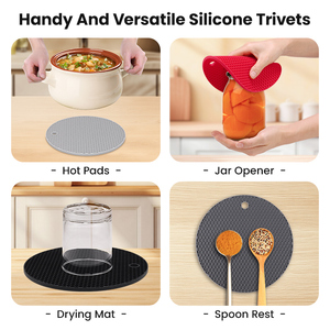 Food Grade Silicone Trivet Mat Heat Resistant Hot Pad Non Slip Pot Holder <b>for</b> Kitchen Counter Dining <b>Table</b> - Product Image 3