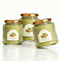 Bocaux en verre à couvercle hermétique en métal doré, de qualité alimentaire, à rayures gaufrées, pour confiture, miel, pouding, bougies et épices