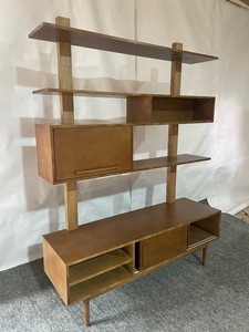 Mid for Modern Solid Wood Bookcase Multi-functional Space Saving Bedroom Storage Furniture with <strong>Shelving</strong> Display for Home - Product Image 3