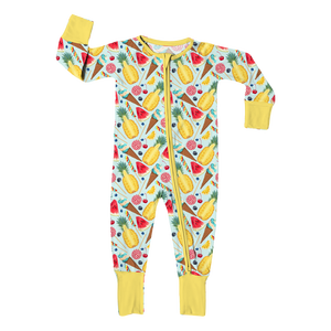 Tutina per Neonati in Bambù Organico e Spandex con Stampa Frutta, Manica Lunga, Unisex, con Cerniera Bidirezionale, Pigiama Traspirante - Product Image 2