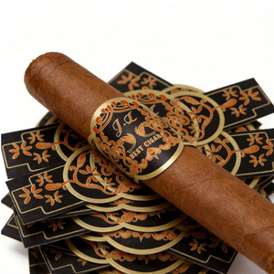 Etiqueta Personalizada de Lujo para Cigarros con Estampado Dorado, Anillos para Cigarros con Relieve, Adhesivo Troquelado, Impresión de Etiquetas para Cigarros - Product Image 1