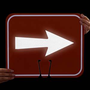 Cono de tráfico reflectante de alta intensidad, 6 uds., cono de tráfico, advertencia superior, flechas reversibles, señales direccionales - Product Image 3