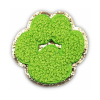 Patchs en chenille en forme de patte de chat et de chien de dessin animé faits à la main, brodés, style thermocollant pour sweats à capuche et pulls