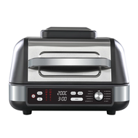 Friteuse à air et grill combinés 10-en-1, capacité 10L, cuisson intérieure sans fumée, inclut 4 accessoires, friture à air, grillade, rôtissage, cuisson au four