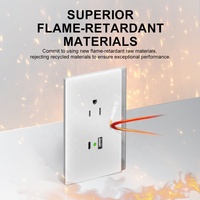 Lujo 110 - 250 V 15 A Enchufe de pared americano de 3 pines con cargador USB tipo a C 3 en 1 Enchufes de toma de corriente Usb de pared
